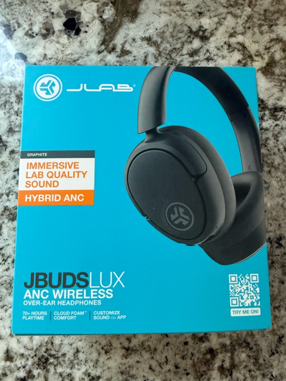 Brand New JLab JBuds LUX ANC Wireless Over-Ear Headphones - Graphite